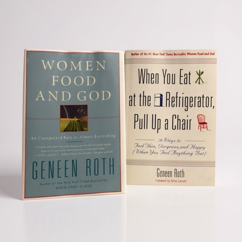 SET OF 2 WEIGHT LOSS BOOKS BY GENEEN ROTH - women food and god and when you eat…